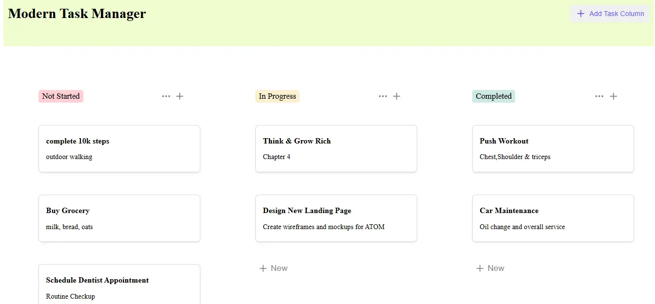 Modern Task Manager - Project preview